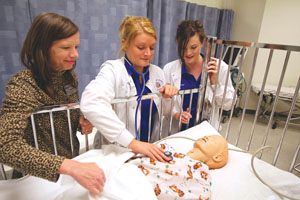 NURSING STUDENTS at Missouri State University-West Plains can train for real world experiences in the simulation lab. (Missouri State-West Plains Photo)