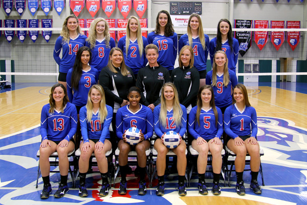 THE 2016 MISSOURI STATE University-West Plains Grizzly Volleyball team will open its home season at 6:30 p.m. Friday, Sept. 9, against Iowa Western Community College, Council Bluffs, in the West Plains Civic Center arena following the annual Grizzly Booster Club Fall Picnic, which begins at 5 p.m. in the civic center exhibit hall. Admission to both events is free. Grizzly team members include, front row from left, Kinli Simmons, Mikhala McCullough, Adriana Darthuy, Kaitlyn Raith, Autumn Reese and Maja Petronijevic. Second row: Blanca Izquierdo, Strength and Conditioning Coach Keri Elrod, Head Coach Paula Wiedemann, Assistant Coach Briana Walsh and Elliotte Bourne. Back row: Catja Weijzen, Rachel Holthaus, Johonna Walkup, Muara Kroon, Stephanie Phillips and Greer Rogers. (Missouri State-West Plains Photo)