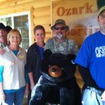 ALAN HESELTON, second from right, West Plains, won “Iron Man” honors at the Fall Shooting Classic Saturday, Oct. 20, at Ozark Sporting Clays in Caulfield, Mo. The event, hosted by Rick and Bev Hamby, benefitted the Grizzly Athletics program at Missouri State University-West Plains. With Heselton above are, from left, Rick and Bev Hamby, Grizzly Volleyball Head Coach Paula Wiedemann and Grizzly Basketball Head Coach Yancey Walker. (Photo provided)