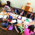 Students studying at the Garnett Library