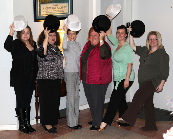 HATS OFF TO OZARK Independent Living (OIL) for being a bronze level sponsor of Missouri State University-West Plains’ annual auction April 11 at the West Plains Opera House. The auction is celebrating its 20th year this year with a “Mad Hat” theme, and everyone is encouraged to wear their favorite funny hat. Tickets for the auction are $35 each or $350 for a reserved table of eight. Funds raised will go toward expanding the footprint of the campus, university officials said. Visit http://wp.missouristate.edu/development/auction.htm to purchase tickets and see a list of auction items. From left above are auction committee member Aimee Staggenborg; OIL representatives Kathy Bauer, Kathy Harrington and Cindy Moore; and Amanda Niemotka and Melody Hubbell of the university’s development office. (Missouri State-West Plains Photo)