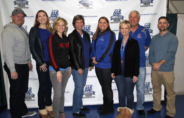 THE TEAM FROM THE UNIVERSITY Community/Programs Department at Missouri State-West Plains placed third in the 14th annual Trivia Night contest benefitting Missouri State-West Plains Grizzly Athletics Jan. 28 at the West Plains Civic Center. From left are members Paul Domingo, Bronwen Madden, Jennifer Moore, Sally Robinson, Keri Elrod, Brenda Polyard, Jack Bates and Kris Bates. (Missouri State-West Plains Photo)