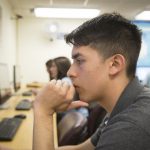 Student at computer