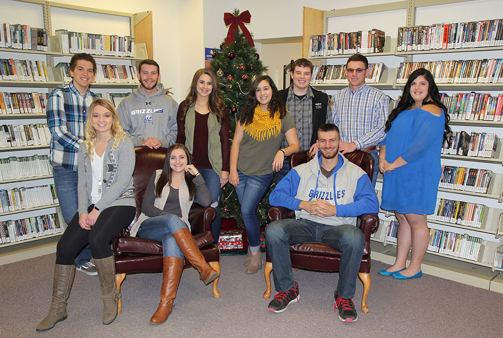 CANDIDATES FOR 2018 HOMECOMING King and Queen at Missouri State University-West Plains include, seated from left, Alison Eckert, Licking; Makayla Koon, West Plains; and Colt Tompkins, West Plains. Standing: Justin Grogan, Willow Springs; Dakota Wulff, Rolla; Kayla Andres, Montgomery City; Lekisha Hernandez, Dadeville; Jarod Coatney, West Plains; Bryce King, Alton; and Dannie Powers, Lebanon. (Missouri State-West Plains Photo)