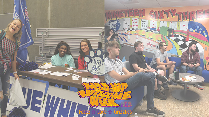 Combined photo featuring picture from Sample West Plains and Game Night events from past Welcome Weeks 