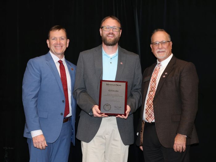 President Biff Williams, C.J. Collins, and Scot Scobee